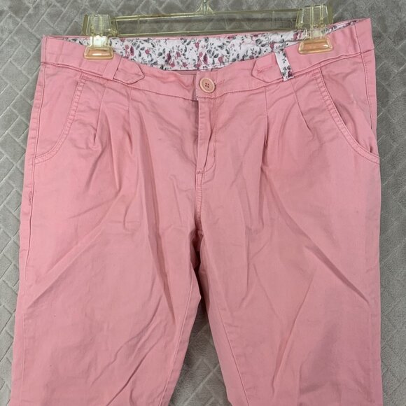 Honey Womans 30 Chino Pants Pink Ankle Tapered Leg Low Rise Stretch Barbiecore - Picture 2 of 15